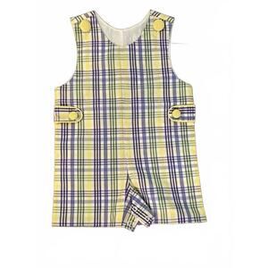 NWT True -  Toddler Plaid Romper with Button Details